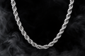 The Saintarini Rope Chain in white gold — premium twisted links on a dark backdrop (placeholder image, to be replaced with the production photograph)